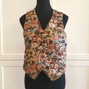 Adult Small Vest with Children of the world design